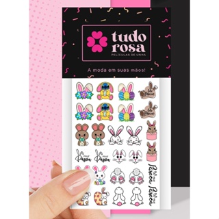 28 peliculas de unha PASCOA coelhinho FOFO mini em Oferta na Shopee