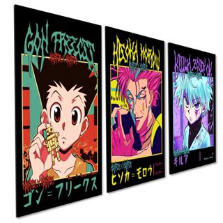 kit 3 Quadro Decorativo Anime Hunter x Hunter Quarto Sala Geek Universo otaku Mangá em Oferta na Shopee
