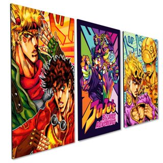 kit 3 Quadro Decorativo Anime JoJo's Bizarre Adventure Quarto Sala Geek em Oferta na Shopee