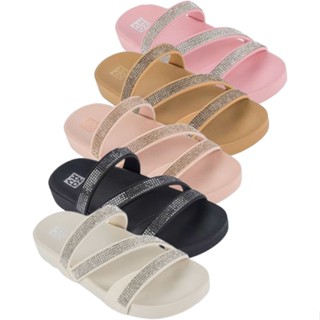 Papete Slide Zaxy Glow 19017 Strass Brilho Feminino Lançamento - Promoção Lançamento Moda - Original com NF