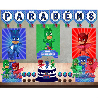 Kit Festa em Casa - PJ Masks - Só um Bolinho - Mesversário