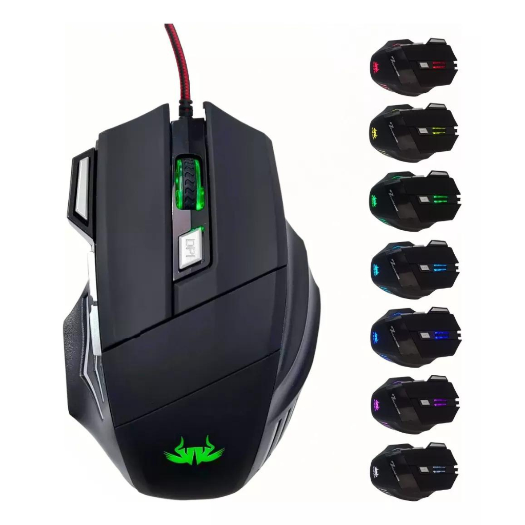 Mouse Gamer Seisa DN-N8940 1200 até 3200 DPI com Led USB
