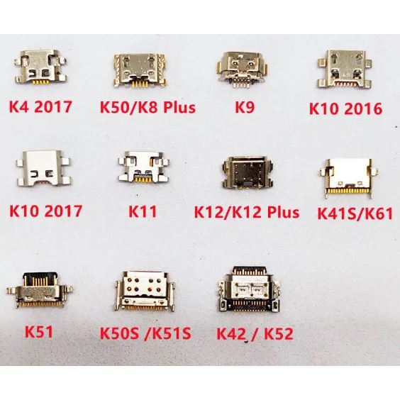 Kit 10 PEÇAS Conector De Carga  Conector Solto Para K4 2017 K50/K8 PLUS K9 K10 2016 K10 2017 K11 K12/K12 PLUS K41S/K61 K51 K50S/K51S K42/K52