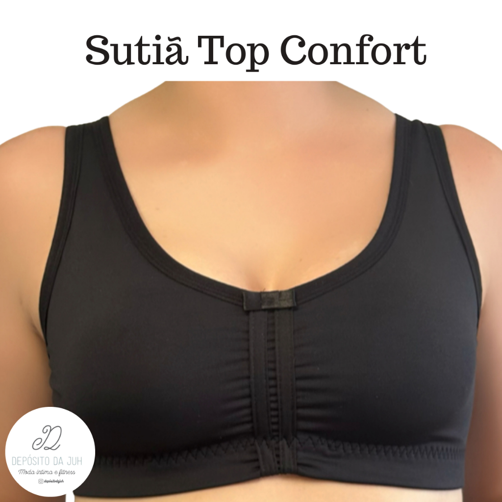 Sutiã Top Confort Reforçado Sem Bojo Com Sustentação Microfibra Regata Feminino Edna