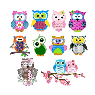 10 Apliques Corujinhas Patch Termocolantes de Tecido P/ Roupas 8cm | 9cm | Estampado não bordado - não precisa costurar em Oferta na Shopee