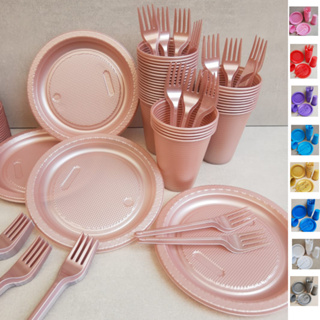 Kit Descartável Econômico 50 Pessoas Com 150 Itens em Oferta na Shopee