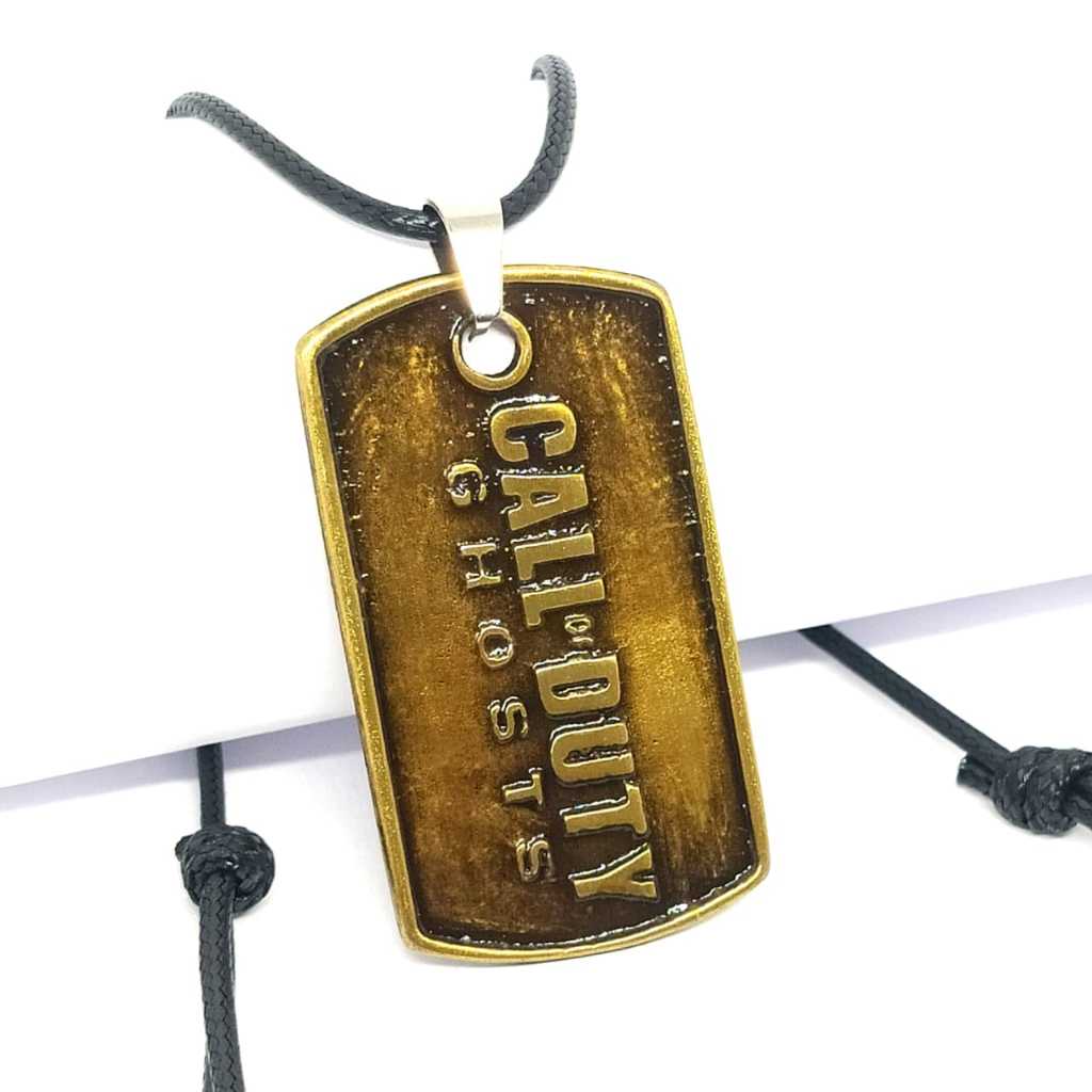 Colar Cordão Ajustável Call Of Duty Ghost Frente e Verso Jogo / Gamer / Geek / Player