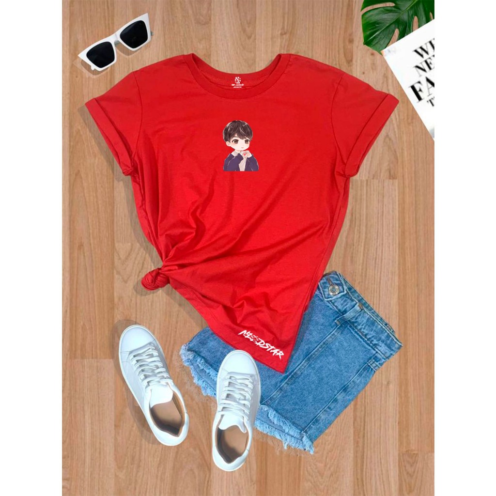 Camiseta Tshirt Needstar Feminina Algodão100% Passeio Academia Mulher Menino Coração Personagem