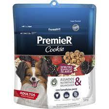 Petisco Premier Cookie Cães Adultos Porte Pequeno Frutas Vermelhas e Aveia 250g,biscoitos.