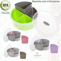 Marmita com 4 Divisórias Plasvale - Praticidade_Versatilidade