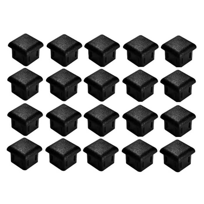 Ponteiras 30x30 interna preta para metalon com espessura de parede de 1,20mm 25 peças