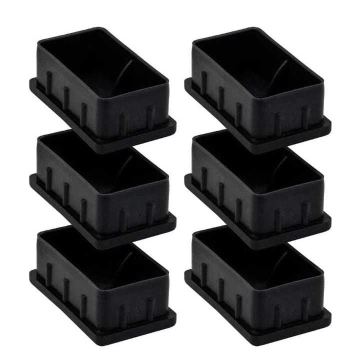 Ponteira 50x30 interna RETA preta para metalon com espessura de parede de 1,20mm 10 peças