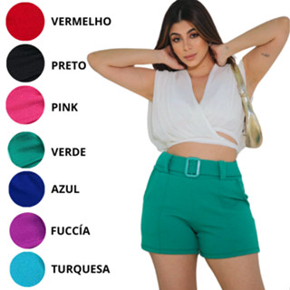 Short Feminino Liso P ao GG Size com Elastano