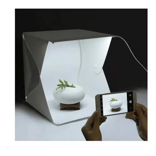 Mini Estúdio Fotográfico Photo Studio  com Led Usb Portátil Caixa De Luz Cenário Para Fotos Estúdio Fotográfico Portátil com Fundo Preto e Branco