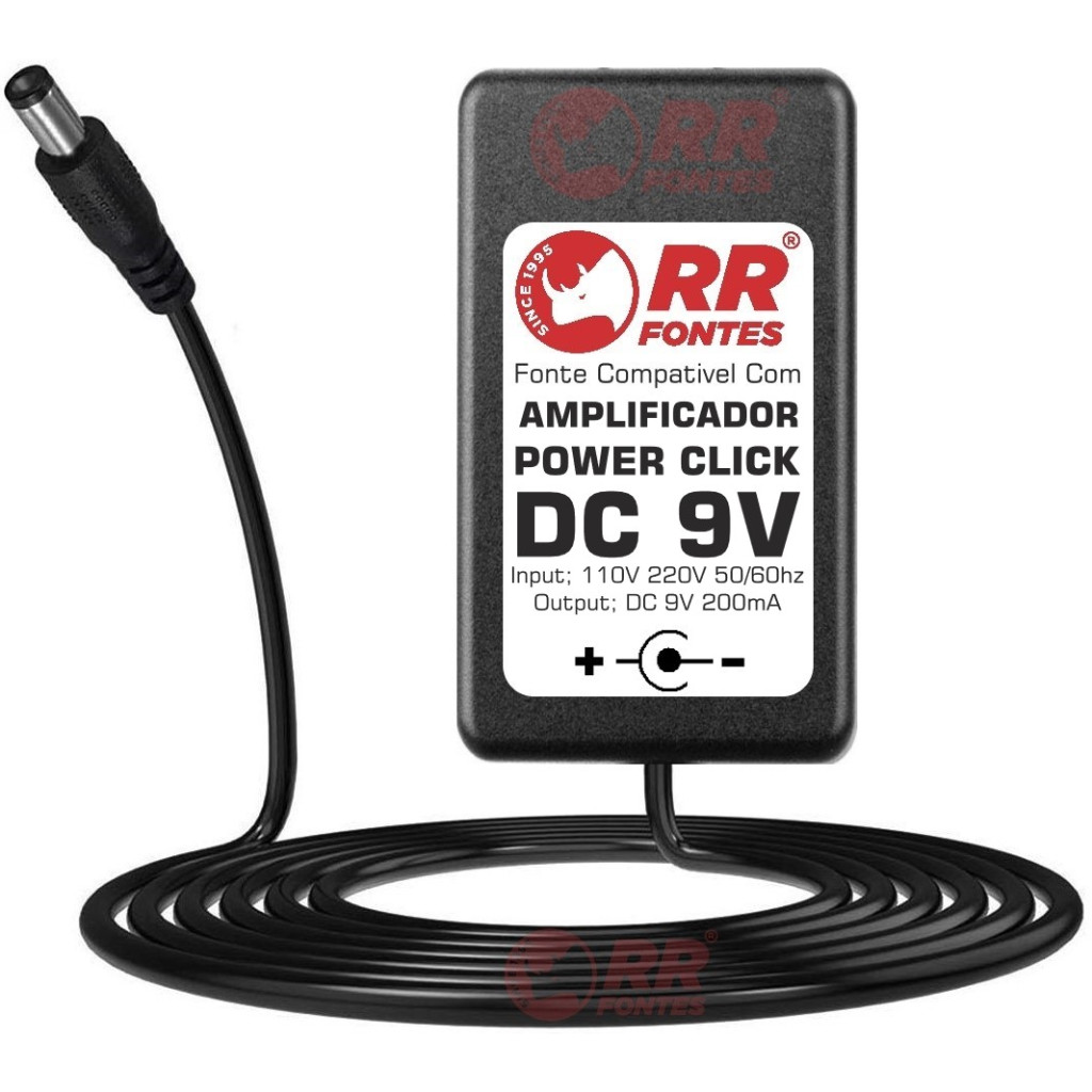Fonte De Alimentação Power Click Amplificador De Fones 9v