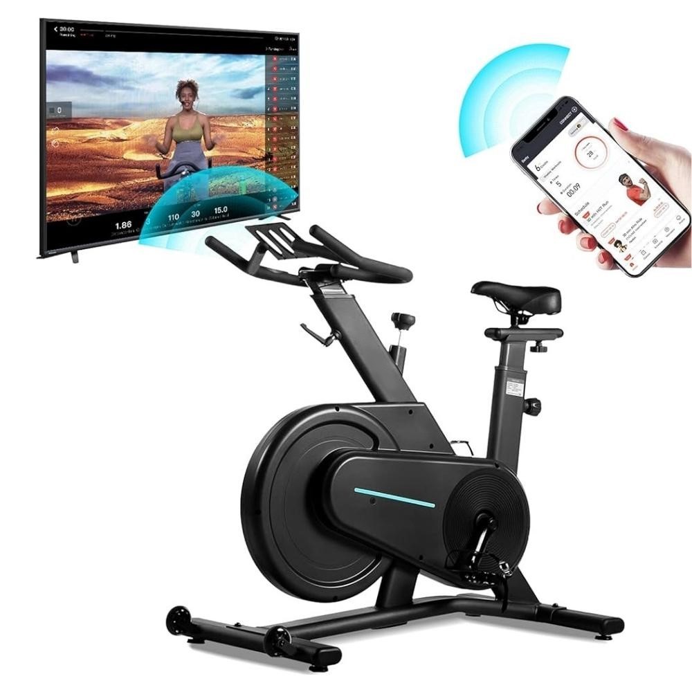 BICICLETA ERGOMÉTRICA SPINNING INÉRCIA 15 KG BONAFIT COM BLUETOOTH PRETO