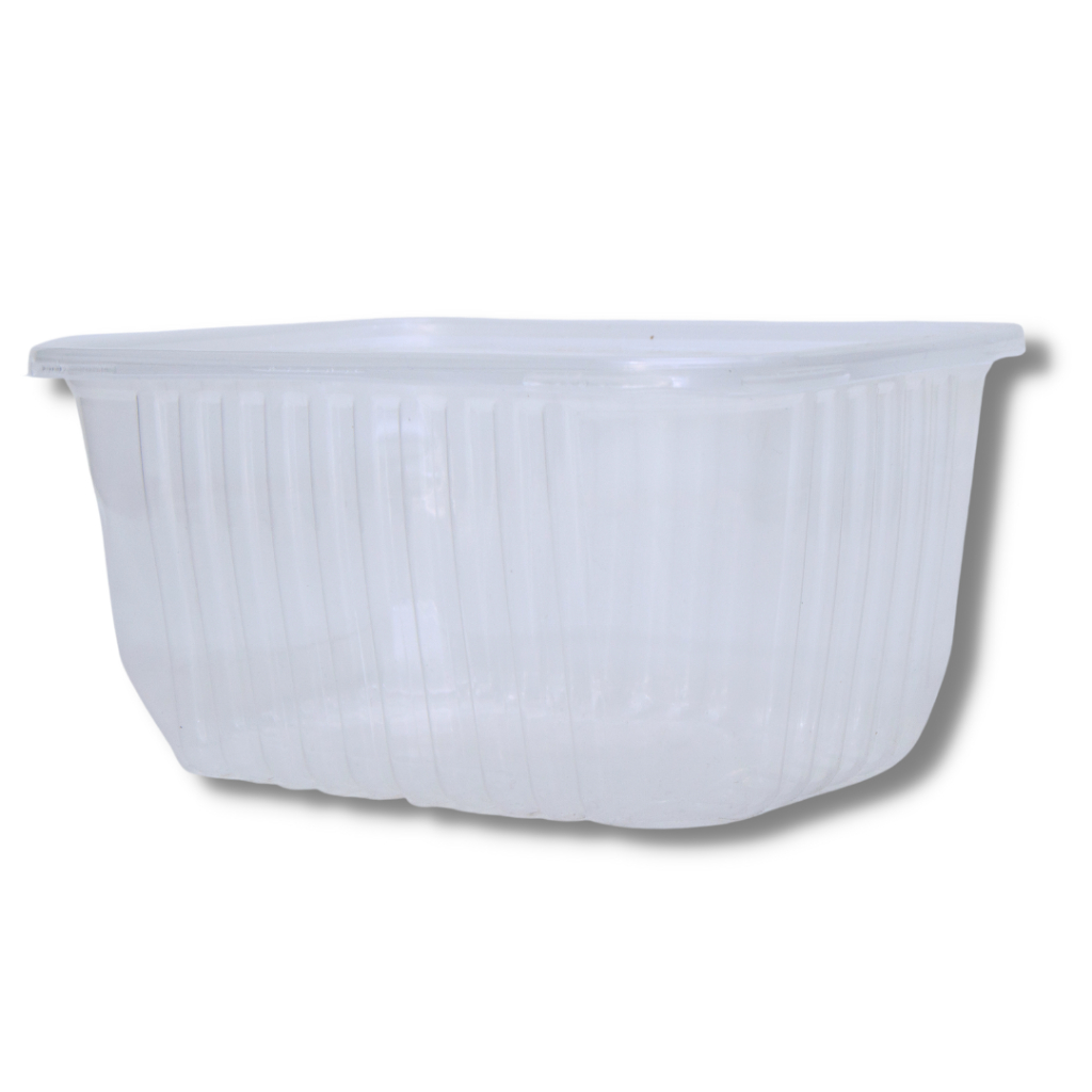 POTE RETANGULAR COM TAMPA ARTICULADA 500 ML.  C/ 12X24 UN.- RIOPLASTIC