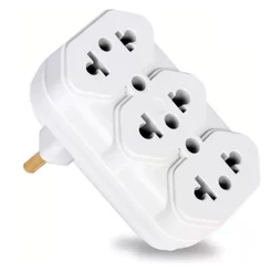 Adaptador Tomada Universal Deslocado Pino Multiplicador 3 Saídas Lateral Benjamim Tê Unidade Ou Kit