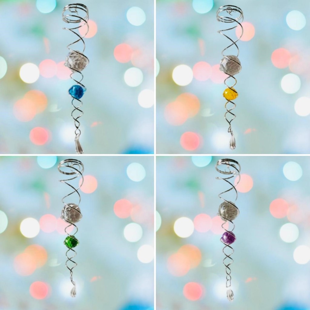 Captador De Energia Espiral Com Vidro Colorido - FENG SHUI - SUNCATCHER - 16cm 26cm ou 30cm em Oferta na Shopee