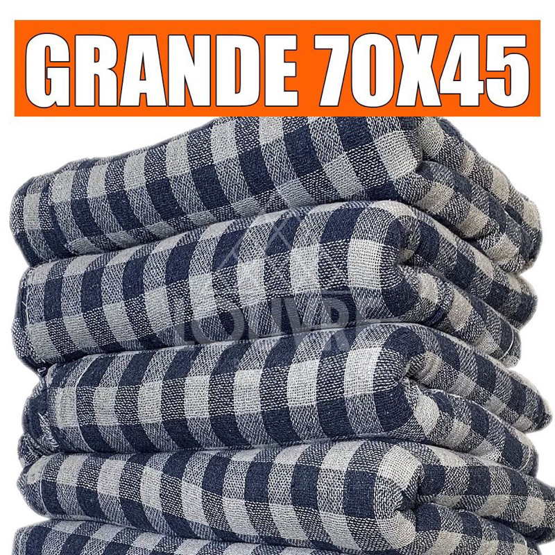 5 un. Pano de chão xadrez grande 70x45cm