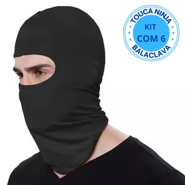Kit com 6 - Mascara Facial Gorro Touca Ninja Balaclava Bike e Motoqueiros Para Proteção Do Frio
