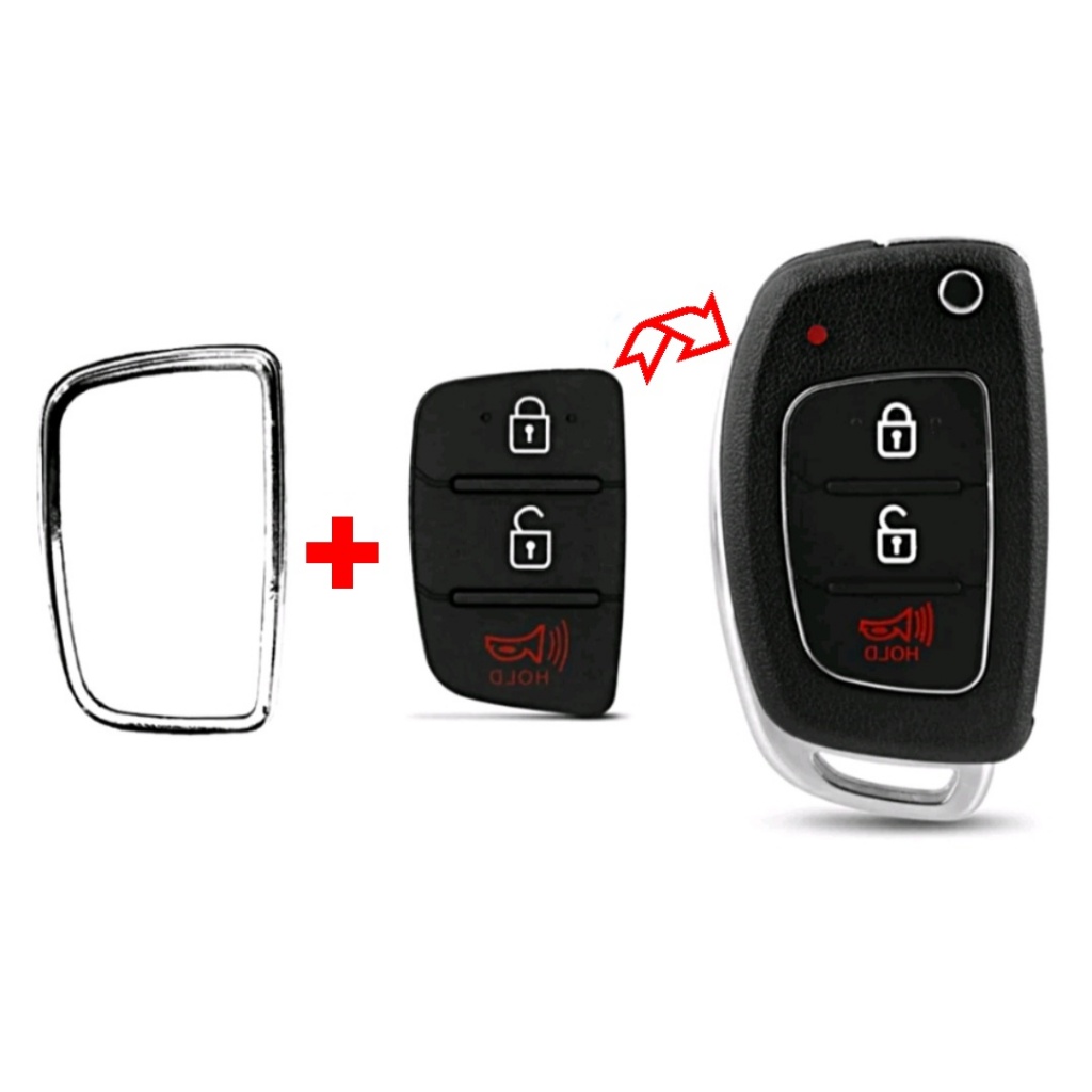 Capa da chave e aro cromado da chave canivete Hyundai HB20