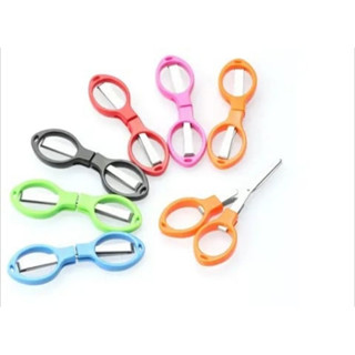 KIT 10 Tesoura Dobrável Portátil Bolso Retrátil Reforçada Tesourinha de Metal Afiada Multiuso Triturar Moer Cortar Papel Tesouras de Papelaria Recorte Atividades Escolares