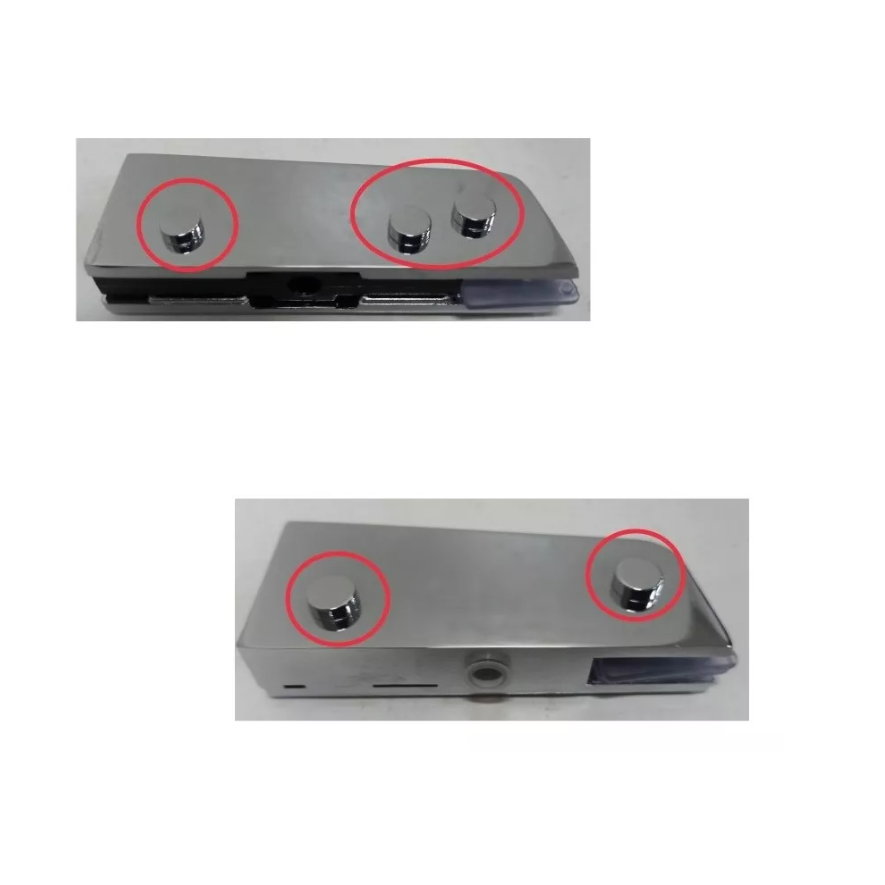Detalhes do Parafusos da Fechadura  ou Dobradiça utilizados em Vidro Temperado 08 a 10mm