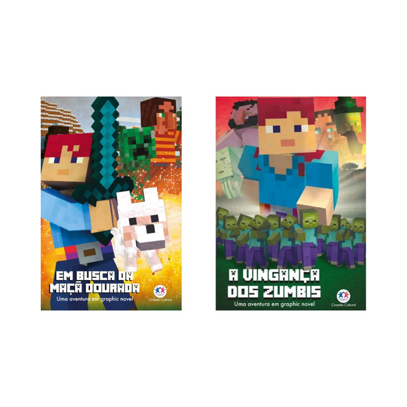Kit Minecraft 2 livros - Em busca da maça dourada + A vingança dos zumbi