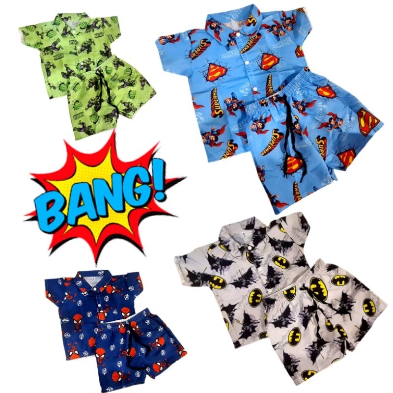 Conjunto Mauricinho Temático Menino Super Herói Safari Camisa e Short