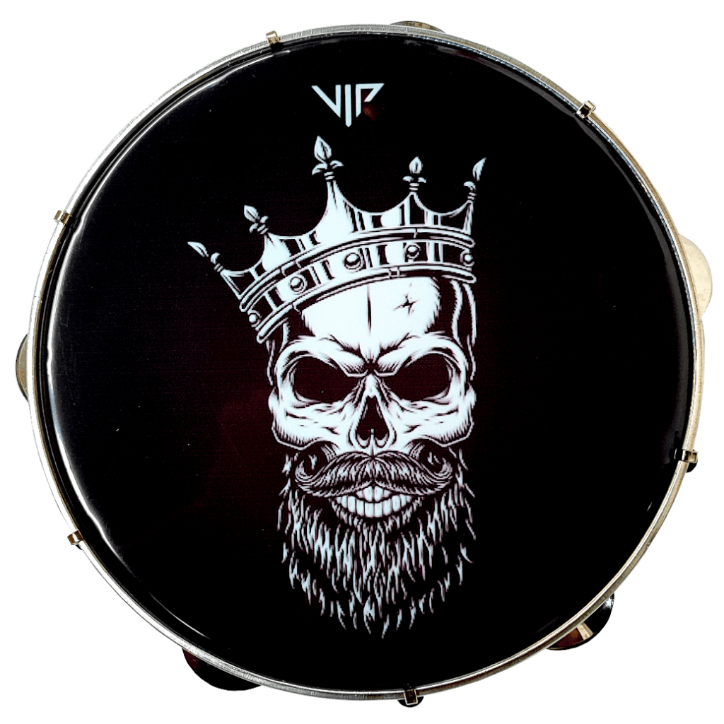 Pandeiro 10 Polegadas Pele Leitosa Vip Caveira Rei em Oferta na Shopee