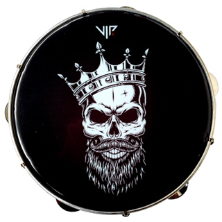 Pandeiro 10 Polegadas Pele Leitosa Vip Caveira Rei em Oferta na Shopee