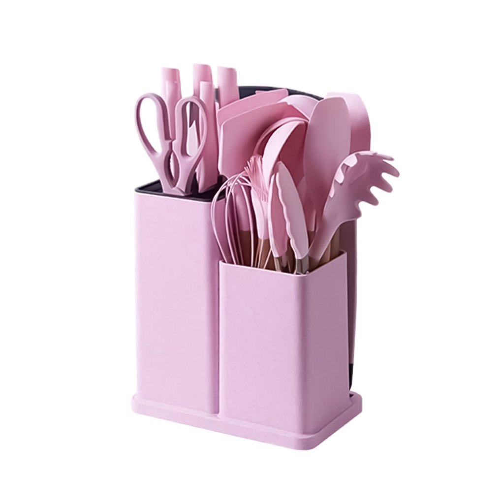 Kit Utensílios de Cozinha Rosa [19 Peças] Marca Importado Modelo UTC-18