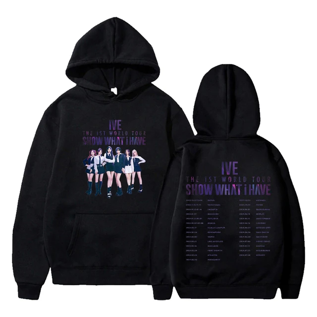 Moletom Canguru Girl Group IVE  Blusa Unissex Com Capuz Confortável  Hoodie Estampado Show What I Have