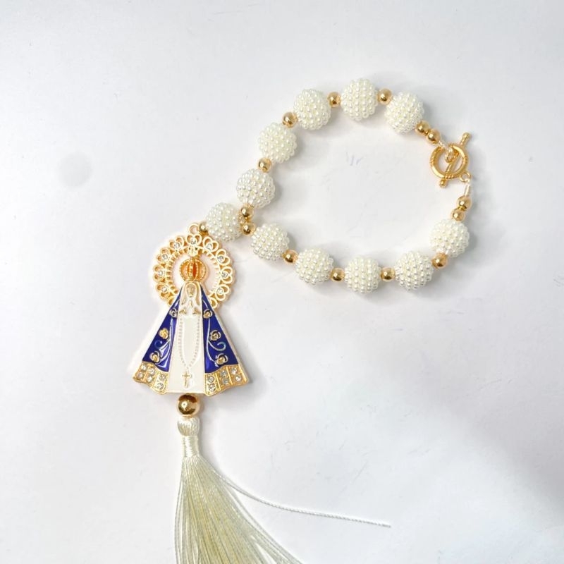 Dezena  Para Retrovisor  Terço Nossa Senhora Aparecida em Oferta na Shopee