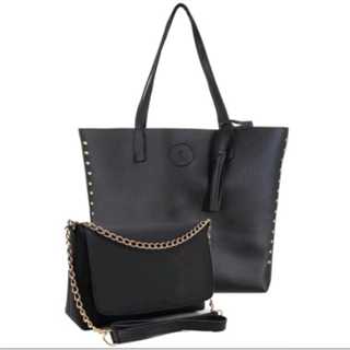 Bolsa feminina sacola + bolsa transversal tira colo