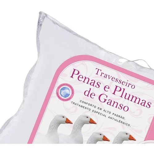 KIT com 2Travesseiro  100% cilicone pluma de ganso 50x70cm x 15 de altura Macio Cor Branco anti-acáro anti-mofo indeformavél
