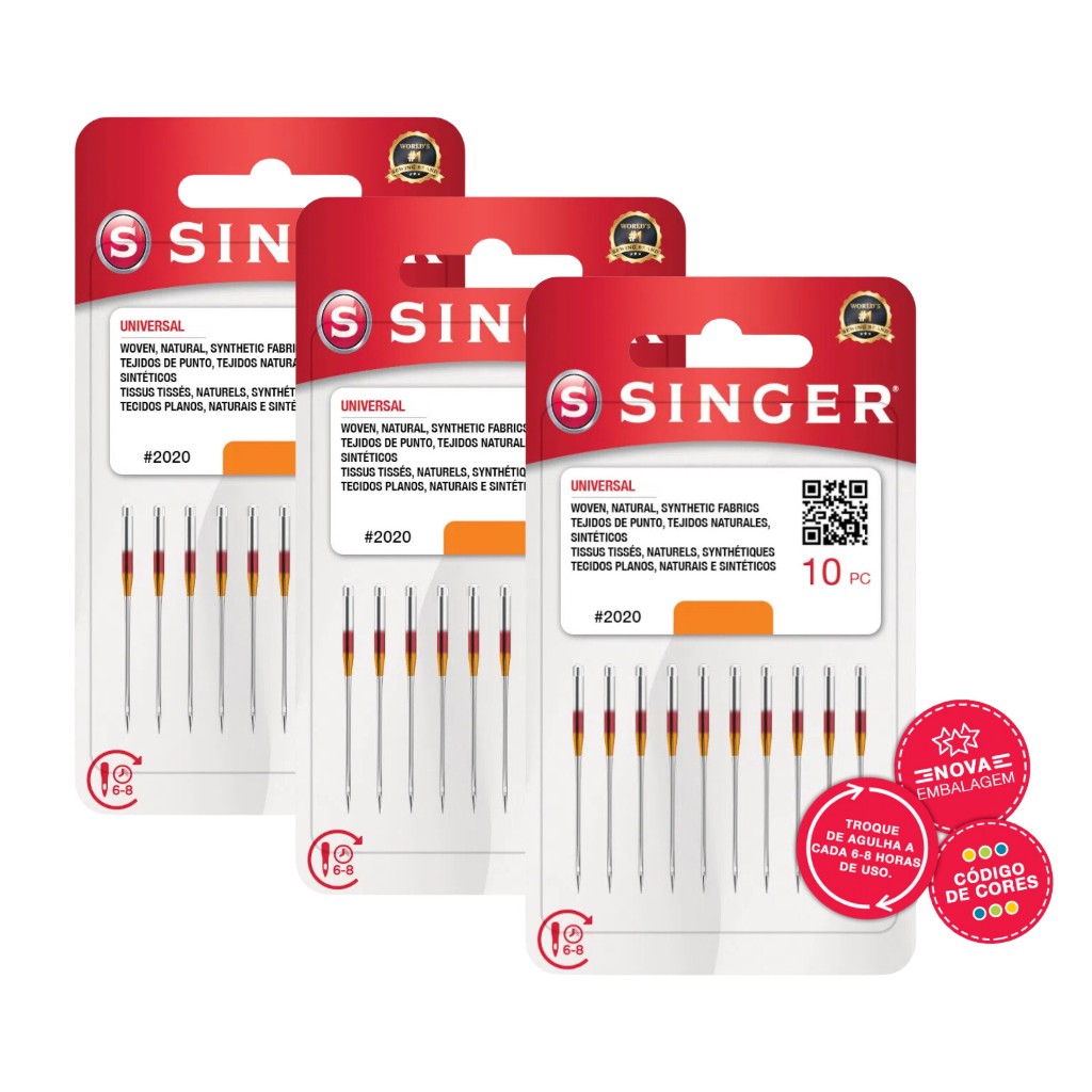 Agulhas Singer 2020 ATACADO Máquina Doméstica Comum - Tecidos de Algodão Blister com 10 Unidades em Oferta na Shopee