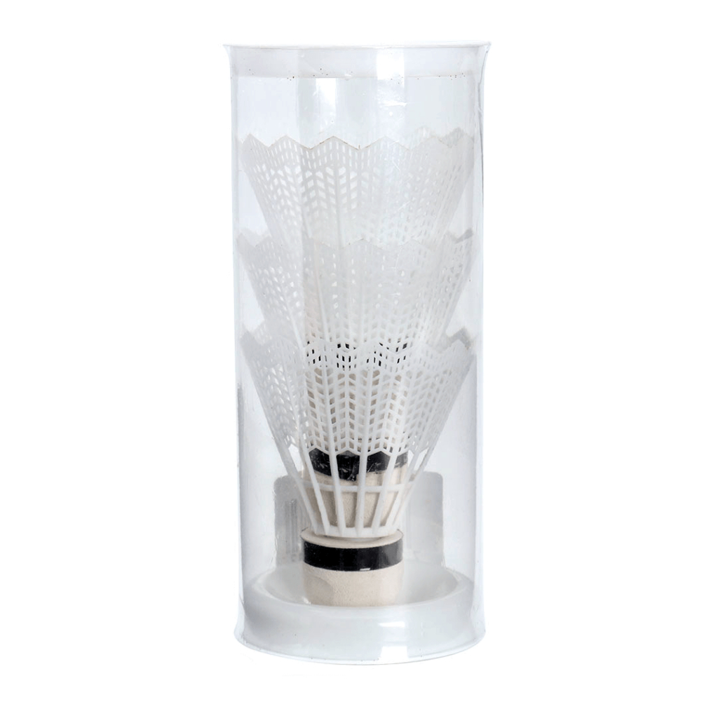 Peteca de Badminton em Nylon Branco - Tubo com 3 Unidades - SS Esportes - Ponteira de Espuma