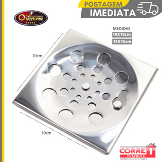 Ralo Tampa Grelha  INOX QUADRADO Abre E Fecha Rotativo 10x10 ou 15x15 Overtime em Oferta na Shopee