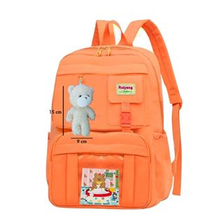 Mochila Feminina Juvenil Grande Alça Reforçada Chaveiro Pelúcia Estilosa Semi Impermeavel Volta as Aulas Resistente