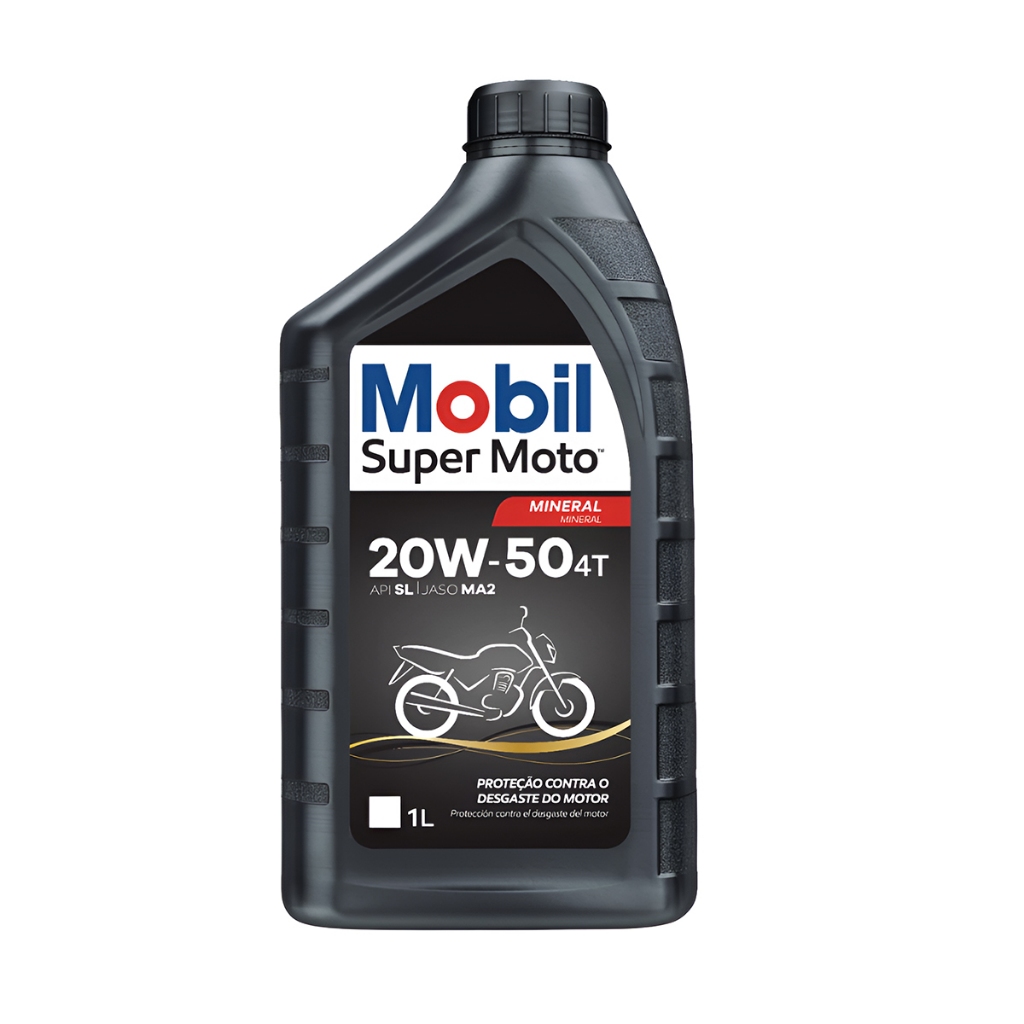 Óleo Mobil Super Moto 4T 20W-50 Crosser Fazer Factor Lander Tenere Cb R1 R6 XJ6 Nnja Vulcan Nomade ER6 Z1000 Versys650