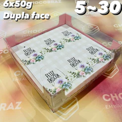 KIT 5~20 Caixas P/6 Ovos de Páscoa 50g a Dupla Face Páscoa Encantada 4842 (PASCOA IDEIA OUTLET) OFERTA