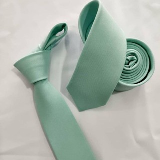 kit 10 gravatas tradicional slim verde menta