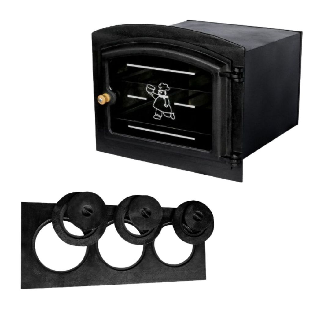 Forno Frente Ferro Fundido Corpo Aco + Chapa 3 F C/ Reducao