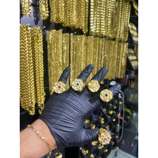 Dedeira Anel Estrela de Davi Cravejada Banhada a Ouro 18K