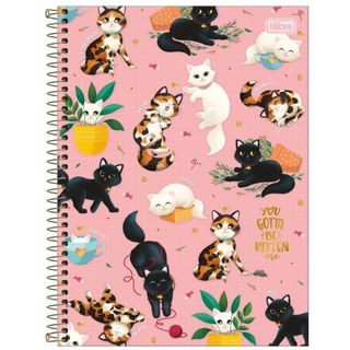 Caderno Universitário Capa Dura 10x1 160 Fls Cats / Gatos / Gatinhos