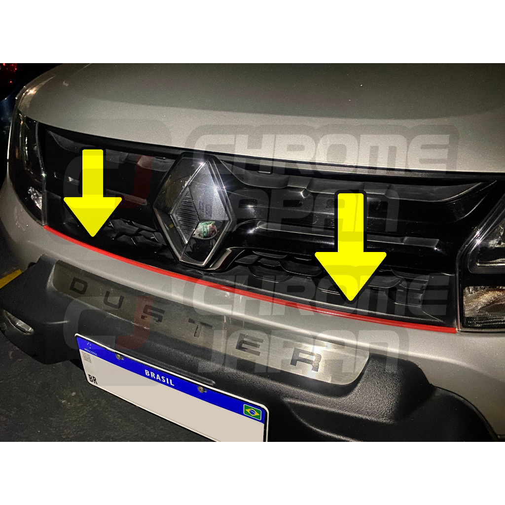 Friso Aplique Grade Vermelho Renault Duster Oroch 2015-2022 em Oferta na Shopee