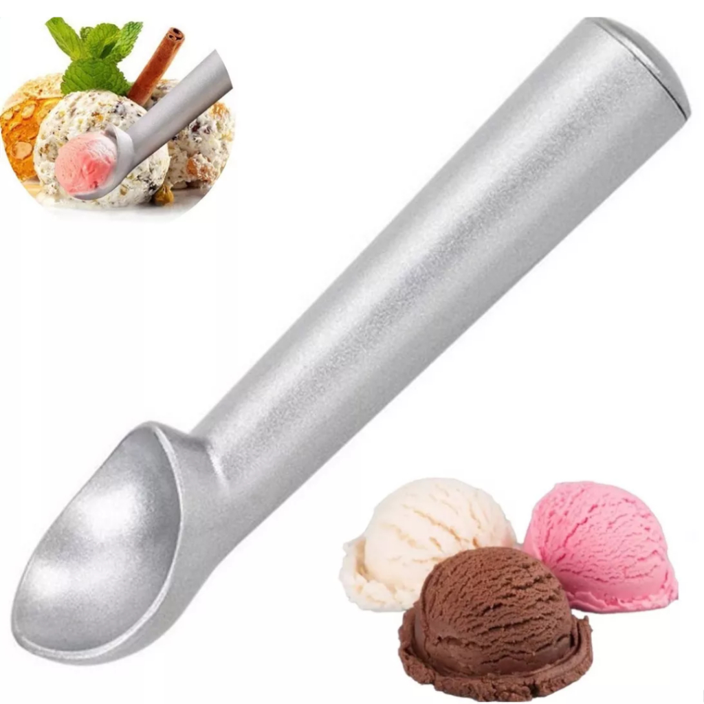 Colher Boleador de Sorvete em Alumínio Polido – Resistente e Prático para Servir Sorvetes Açaí em Oferta na Shopee