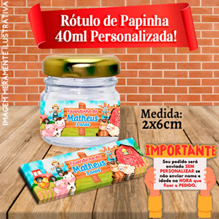 Rótulos adesivos para Papinhas 40ml Fazendinha e Fundo do Mar Aquarelado em Oferta na Shopee